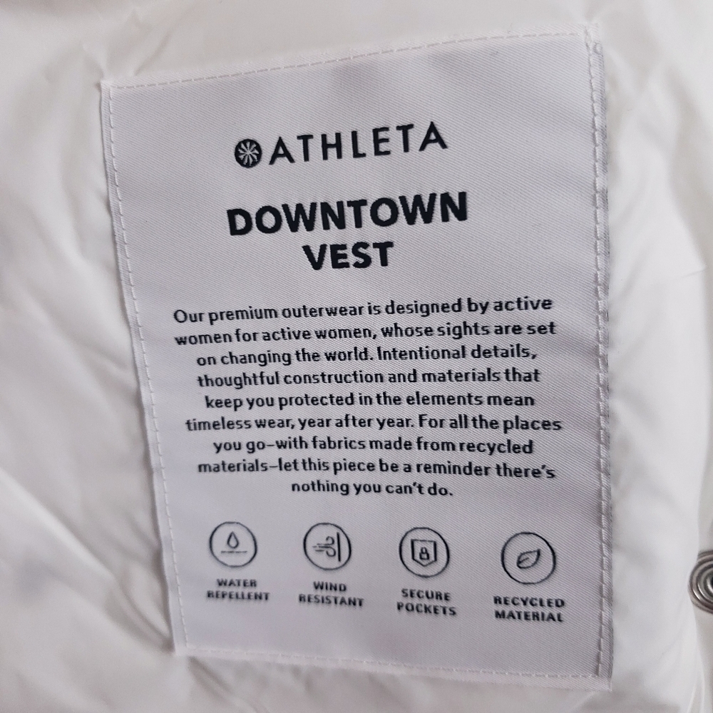 Athleta Downtown Vest down filled new with tag size xxs - Picture 13 of 15